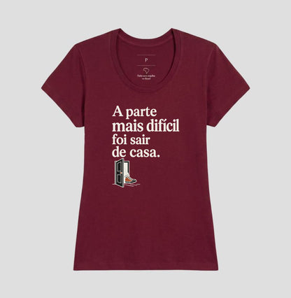 Camiseta Unissex - Coragem de Ir, Feminino, Bordeaux