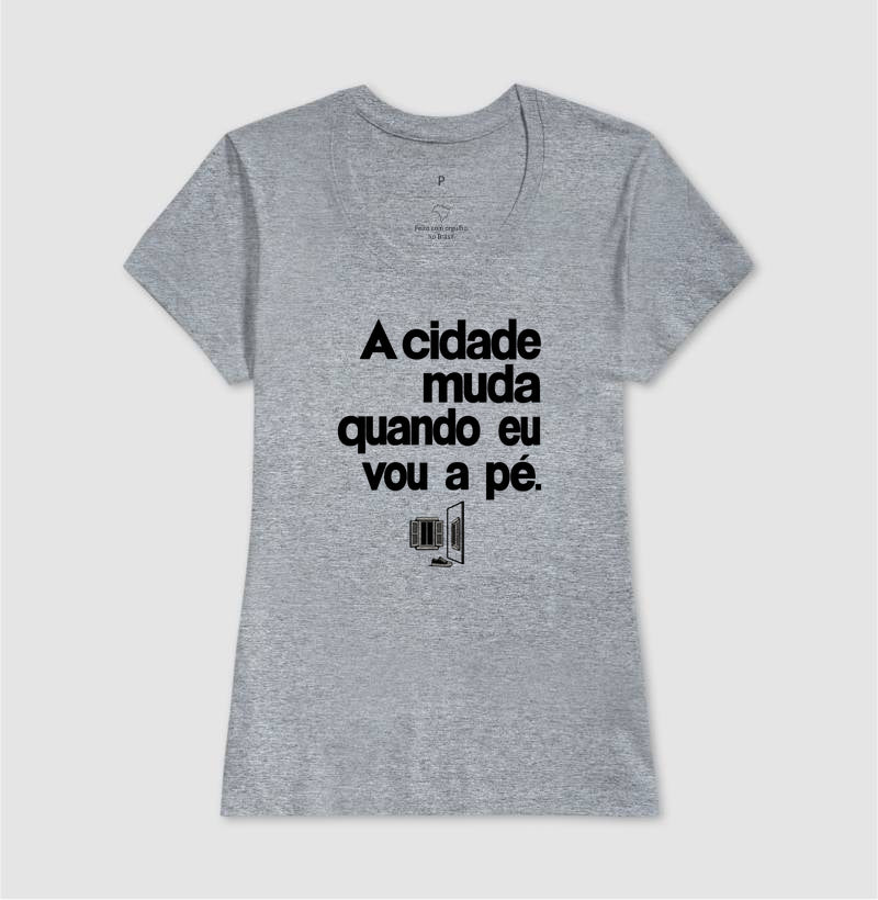 Camiseta Unissex - Outro Olhar, Feminino, Cinza