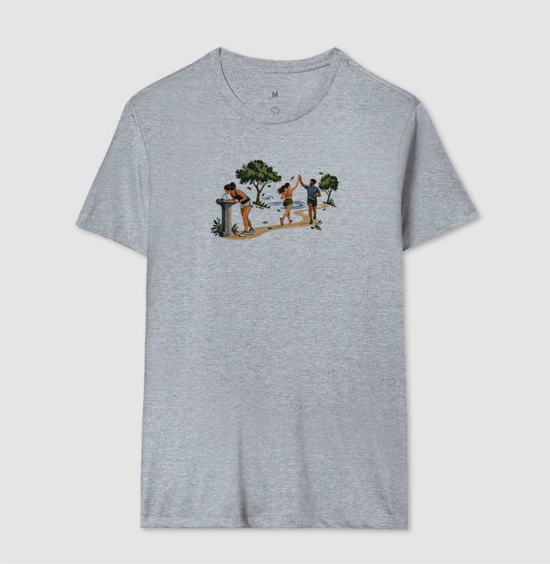 Camiseta Unissex - Primeiro Longão, Masculino, Cinza
