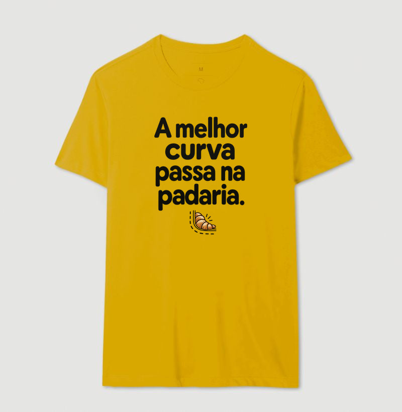 Camiseta Unissex - Curva da Padaria, Masculino, Amarelo