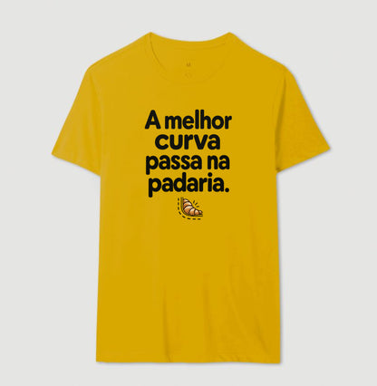 Camiseta Unissex - Curva da Padaria, Masculino, Amarelo