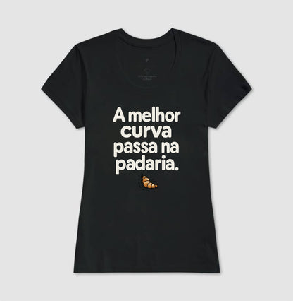 Camiseta Unissex - Curva da Padaria, Feminino, Preta