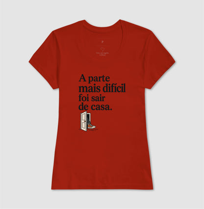 Camiseta Unissex - Coragem de Ir, Feminino, Vermelho