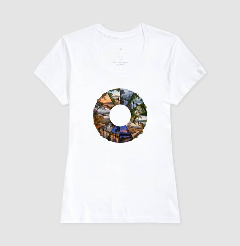 Camiseta Unissex - Um Ano em Movimento, Feminino, Branca