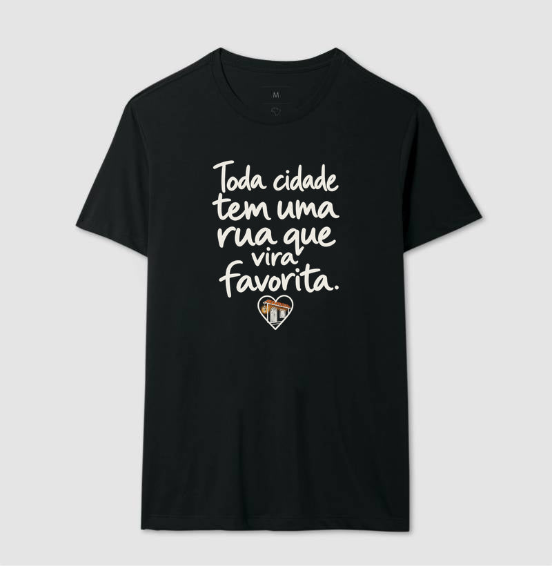 Camiseta Unissex - Rua Favorita, Masculino, Preta