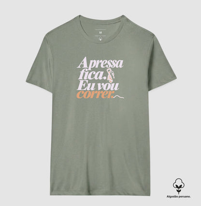 Camiseta Algodão Peruano - Pressa Pendurada