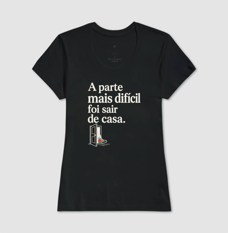 Camiseta Unissex - Coragem de Ir, Feminino, Preta