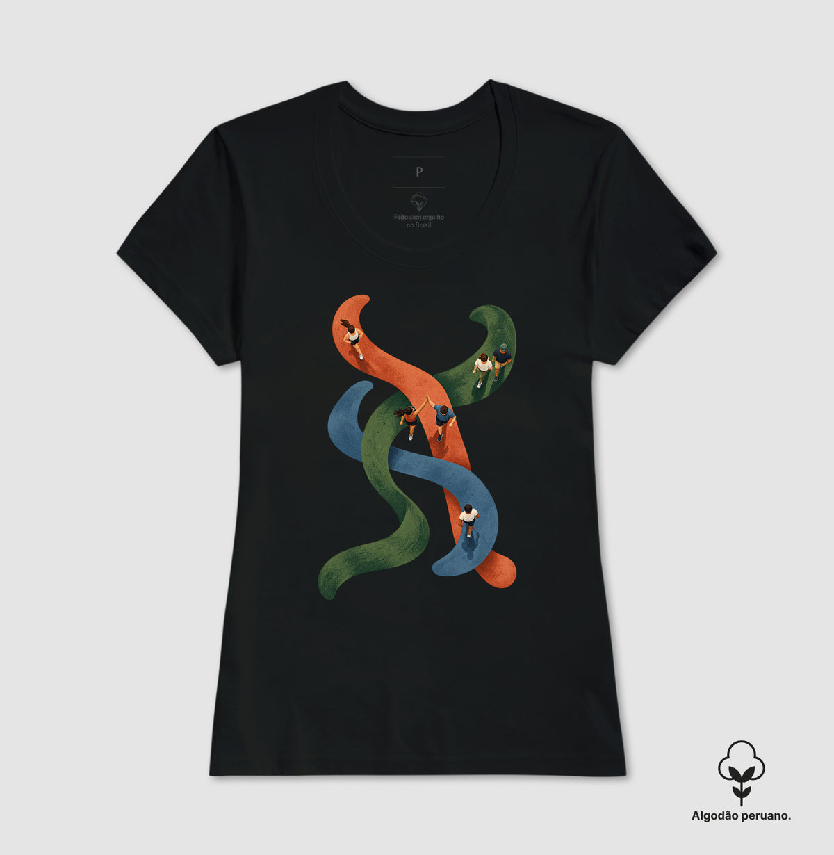 Camiseta Algodão Peruano - Rotas que se Cruzam