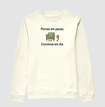 Suéter Moletom - Pernas em Pausa, Off White