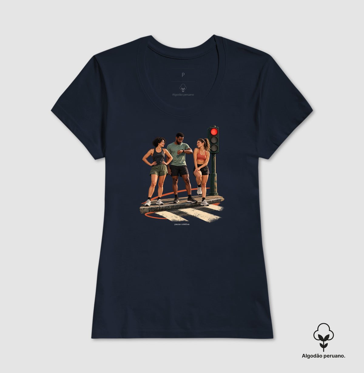 Camiseta Algodão Peruano - Semáforo Vermelho