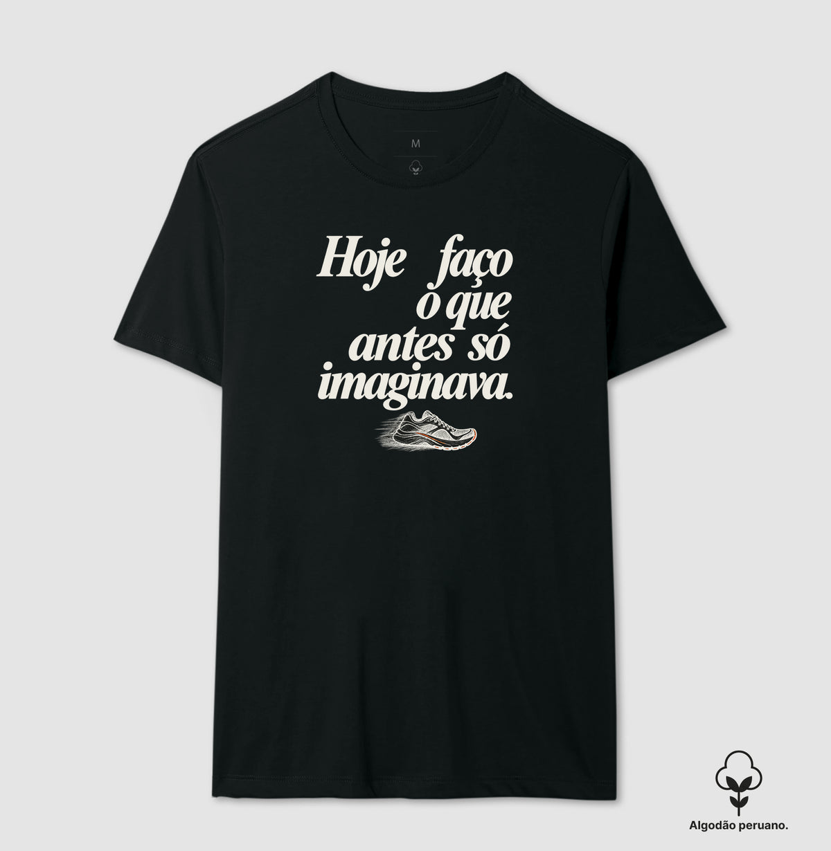 Camiseta Algodão Peruano - Passo que Antes Faltava, Masculino, Preta
