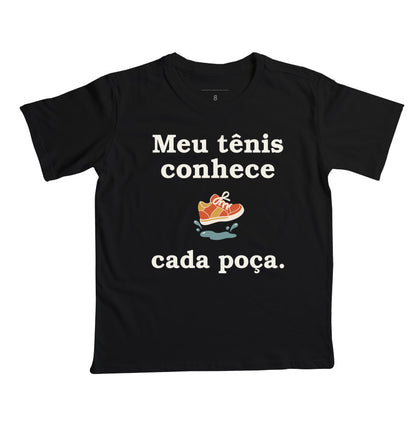 Camiseta Infantil - Conhecedor de Poças, Preta