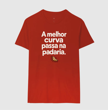 Camiseta Unissex - Curva da Padaria, Masculino, Vermelho