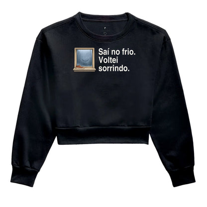 Moletom Cropped - Volta no Frio, Preta