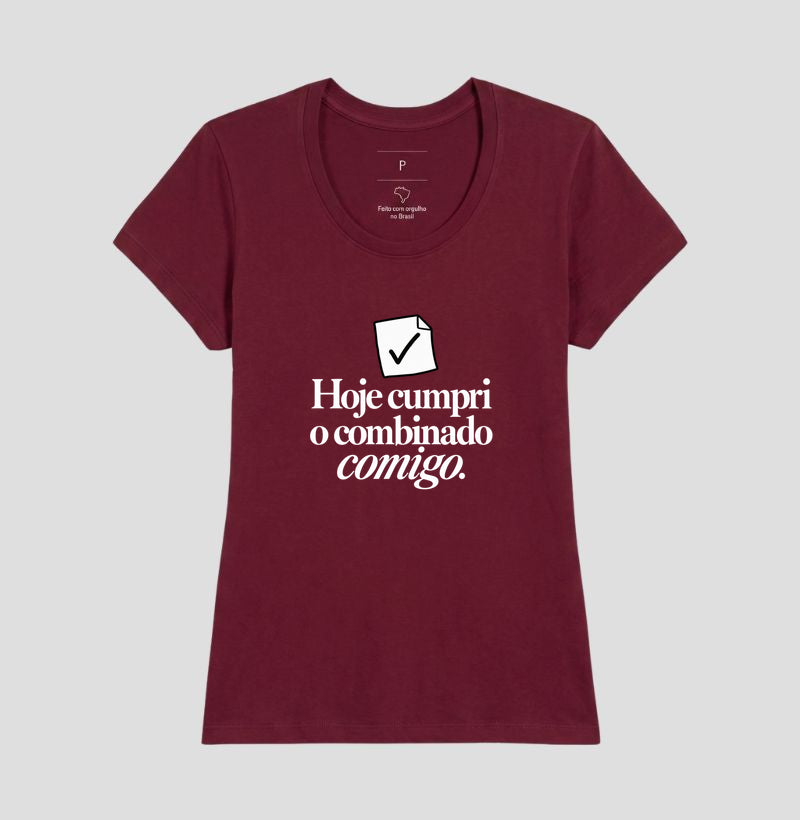 Camiseta Unissex - Pequeno Plano Cumprido — Bordeaux — Feminino
