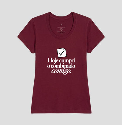 Camiseta Unissex - Pequeno Plano Cumprido — Bordeaux — Feminino