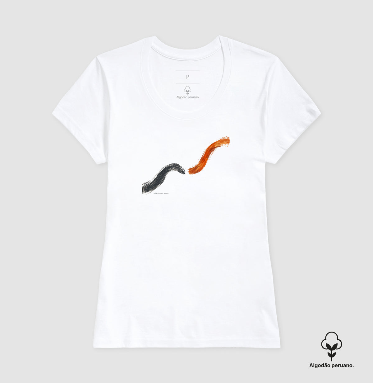 Camiseta Algodão Peruano - Voltei a Correr, Feminino, Branca