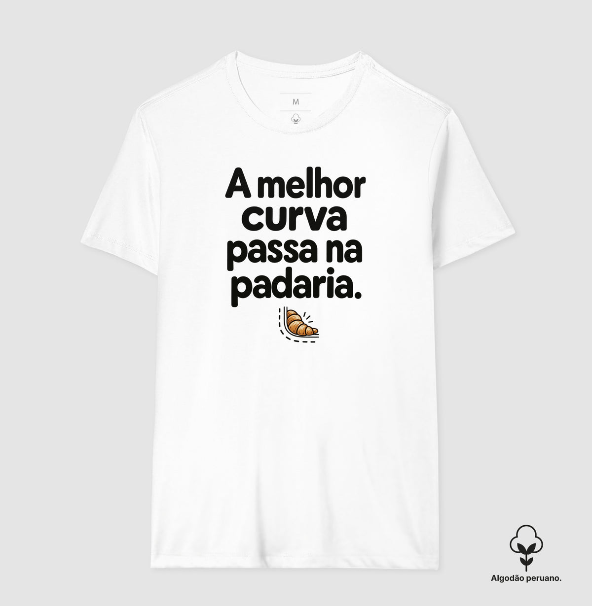 Camiseta Algodão Peruano - Curva da Padaria, Masculino, Branca