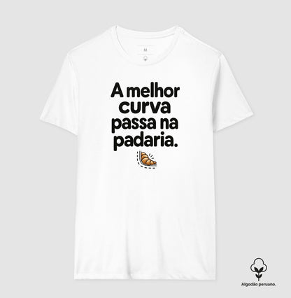 Camiseta Algodão Peruano - Curva da Padaria, Masculino, Branca