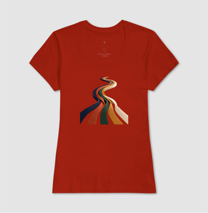 Camiseta Unissex - Quilômetros Compartilhados, Feminino, Vermelho