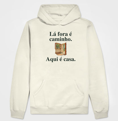 Moletom com Capuz - Aqui é Casa, Off White