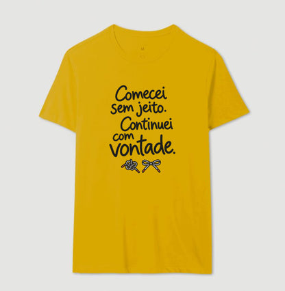 Camiseta Unissex - Outro Começo, Masculino, Amarelo