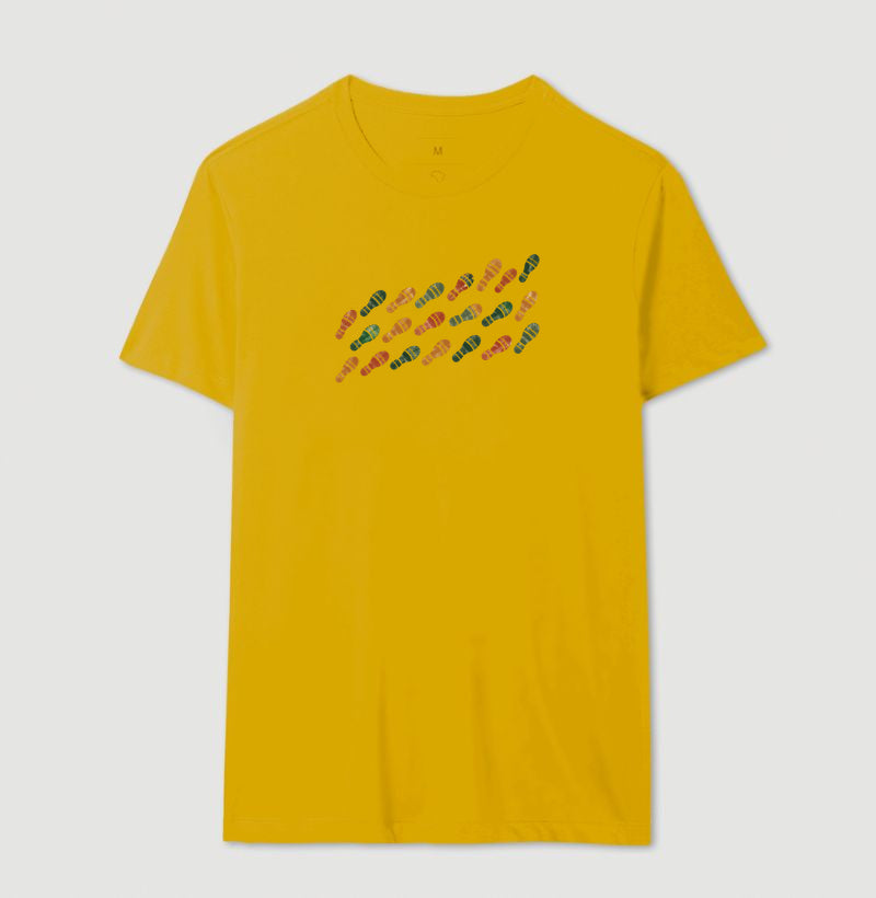 Camiseta Unissex - Passos que Ficaram, Masculino, Amarelo