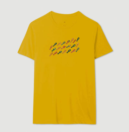 Camiseta Unissex - Passos que Ficaram, Masculino, Amarelo
