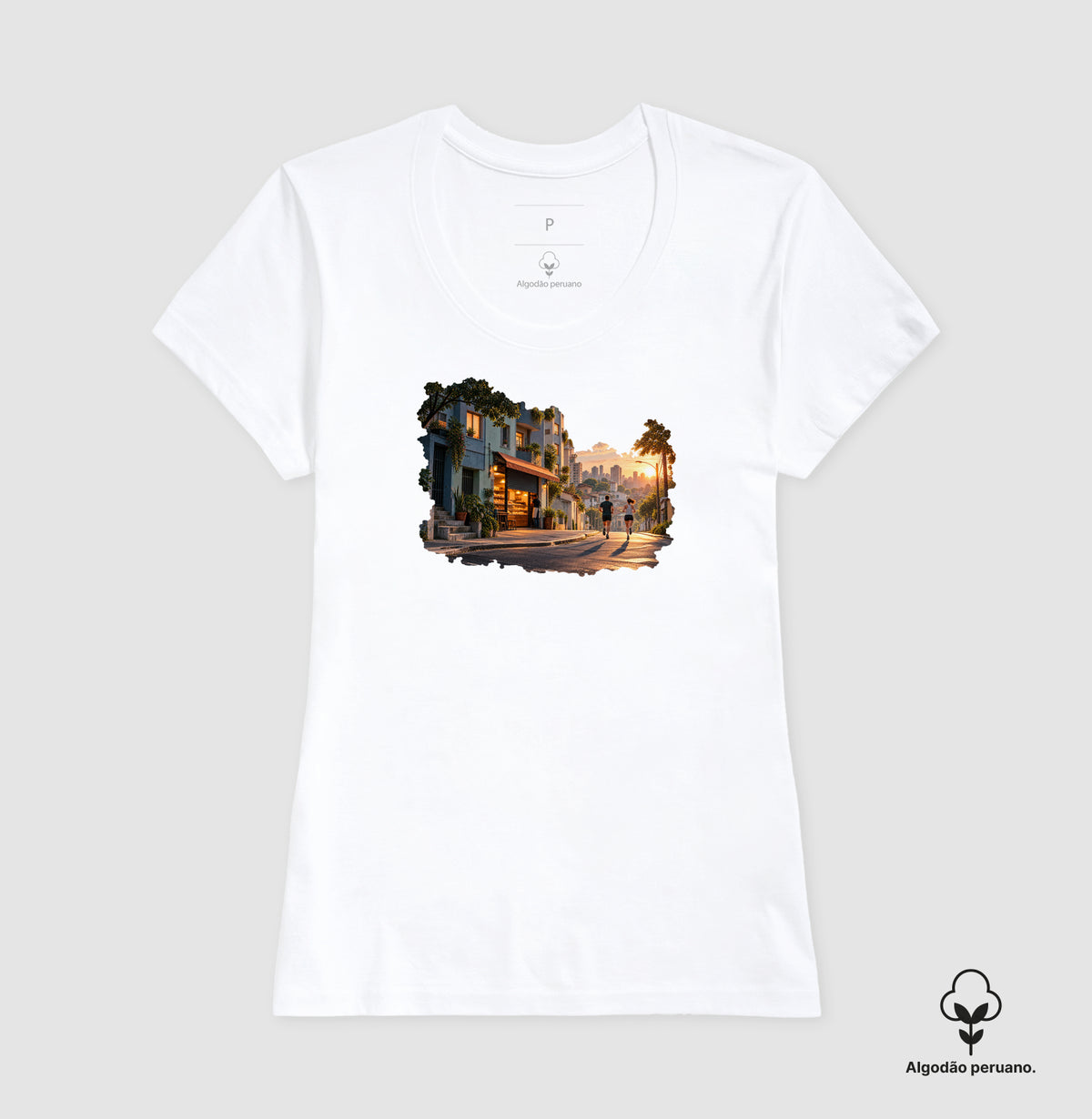 Camiseta Algodão Peruano - A Cidade Acorda