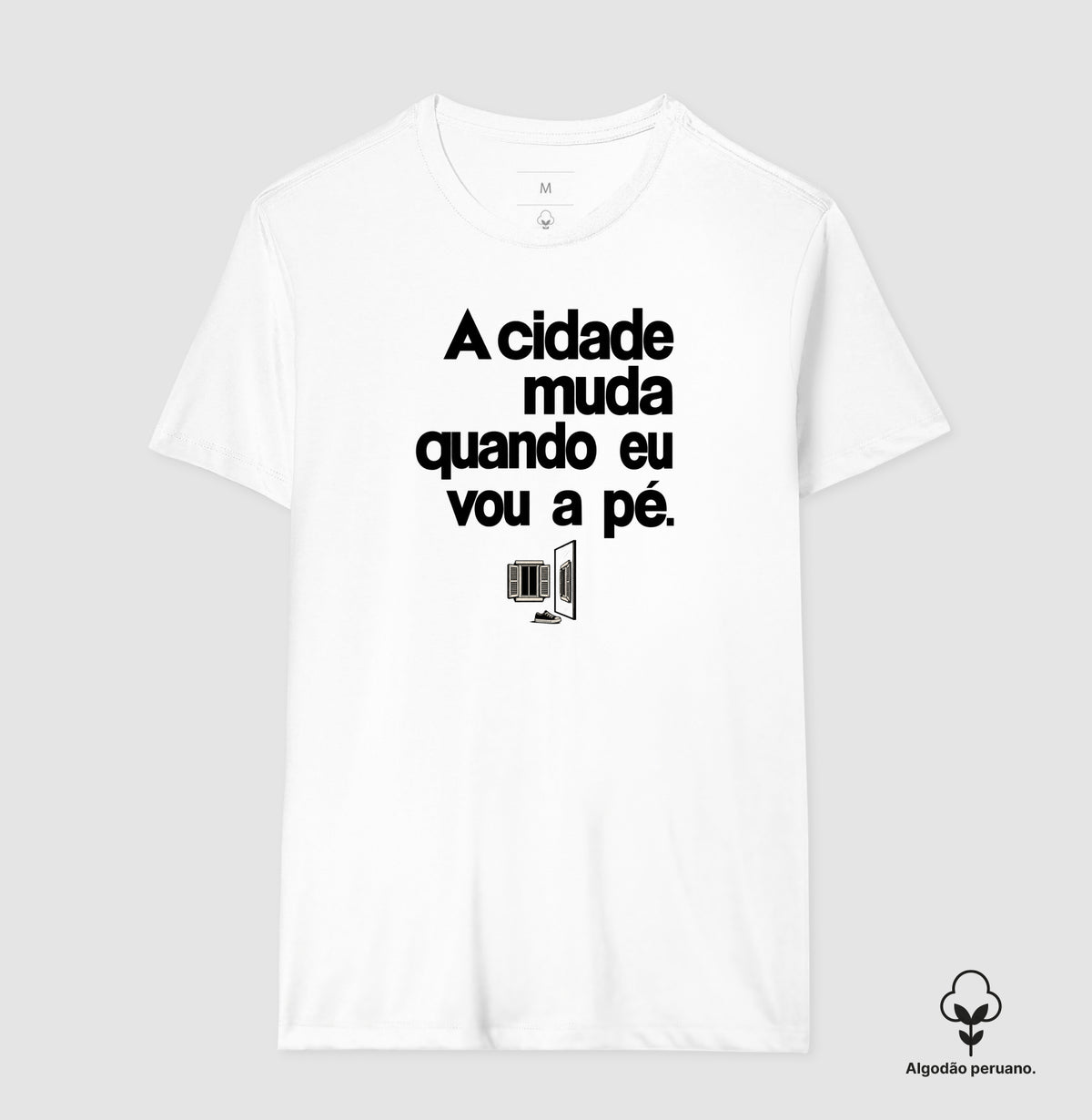 Camiseta Algodão Peruano - Outro Olhar, Masculino, Branca