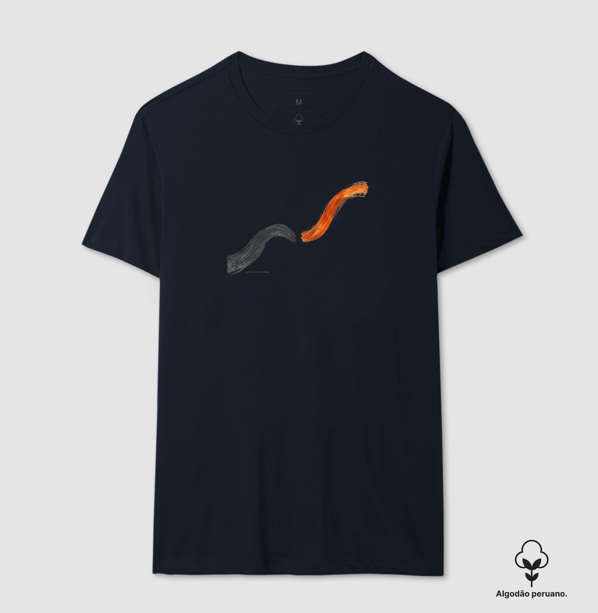 Camiseta Algodão Peruano - Voltei a Correr, Masculino, Marinho