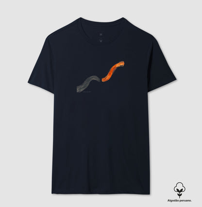 Camiseta Algodão Peruano - Voltei a Correr, Masculino, Marinho