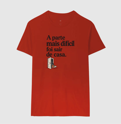 Camiseta Unissex - Coragem de Ir, Masculino, Vermelho