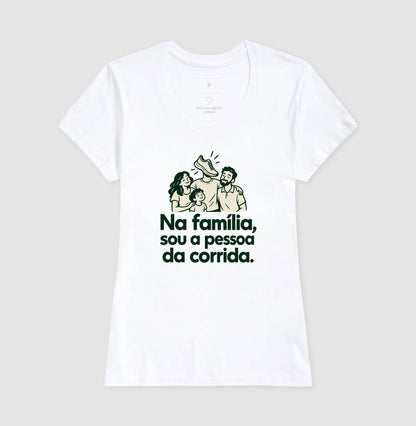 Camiseta Unissex - Sobrenome Corrida, Feminino, Branca