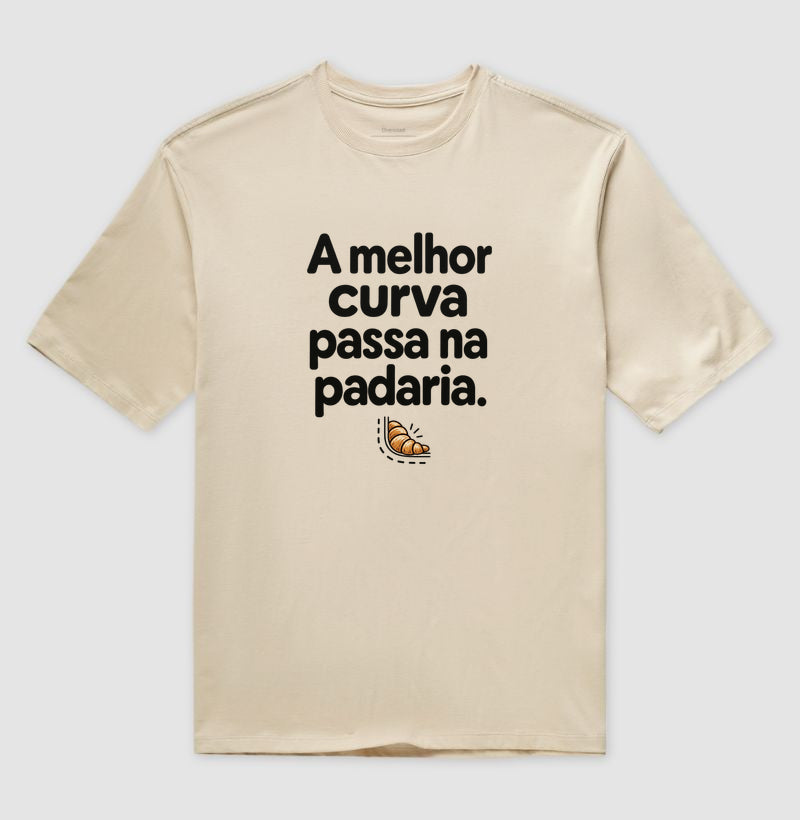 Camiseta Oversized - Curva da Padaria, Areia