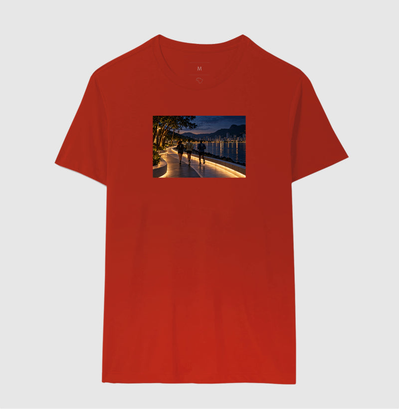 Camiseta Unissex - Noite Refletiva, Vermelho