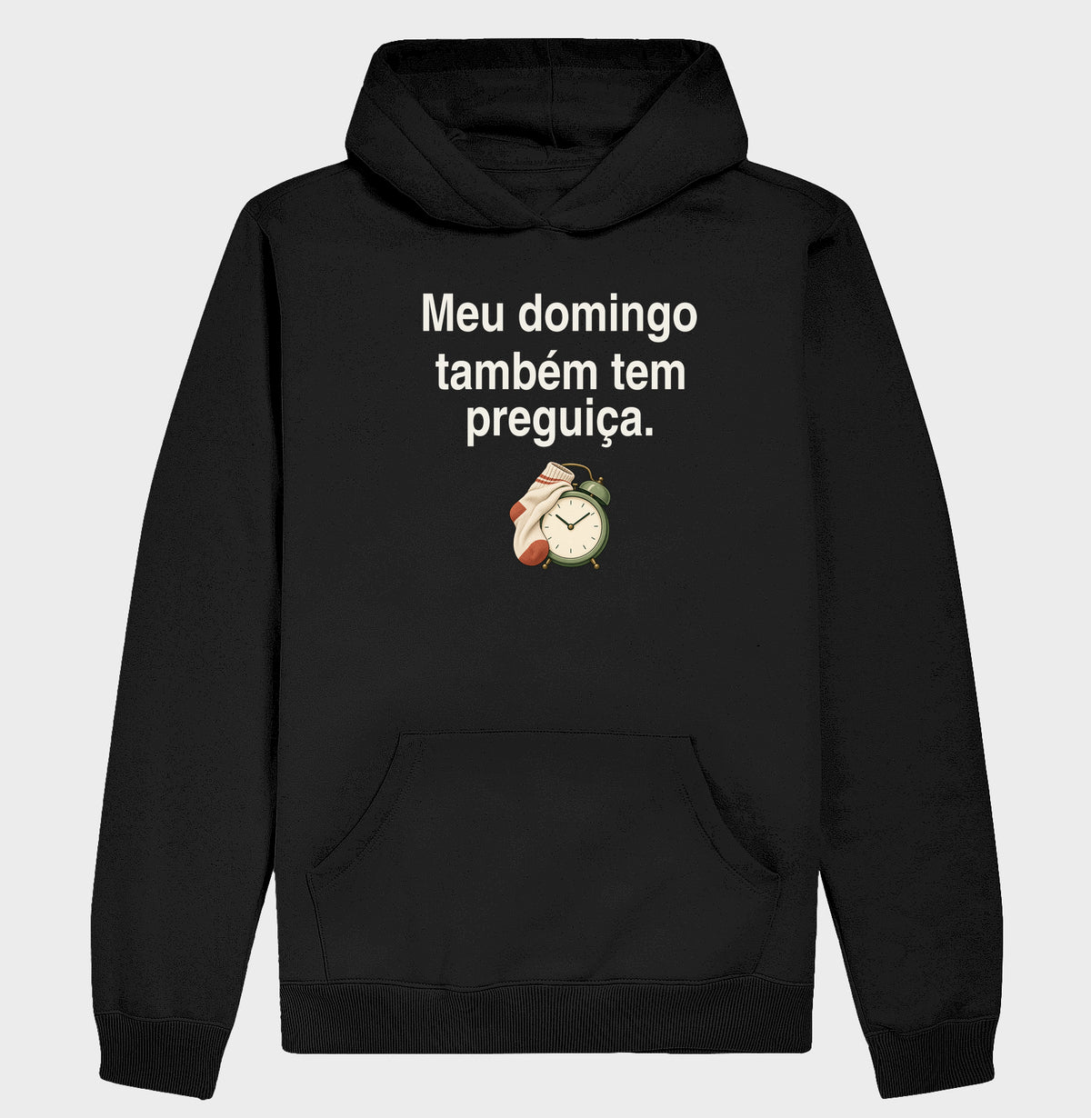 Moletom com Capuz - Domingo sem Pressa, Preta