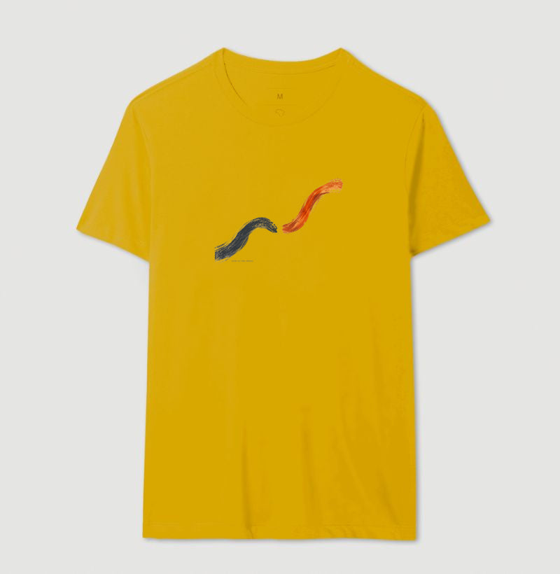 Camiseta Unissex - Voltei a Correr, Masculino, Amarelo