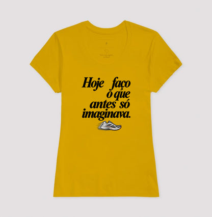 Camiseta Unissex - Passo que Antes Faltava, Feminino, Amarelo