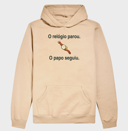 Moletom com Capuz - Relógio e Papo, Bege