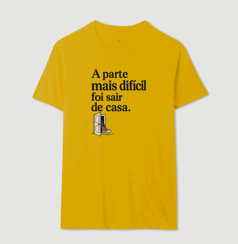 Camiseta Unissex - Coragem de Ir, Masculino, Amarelo