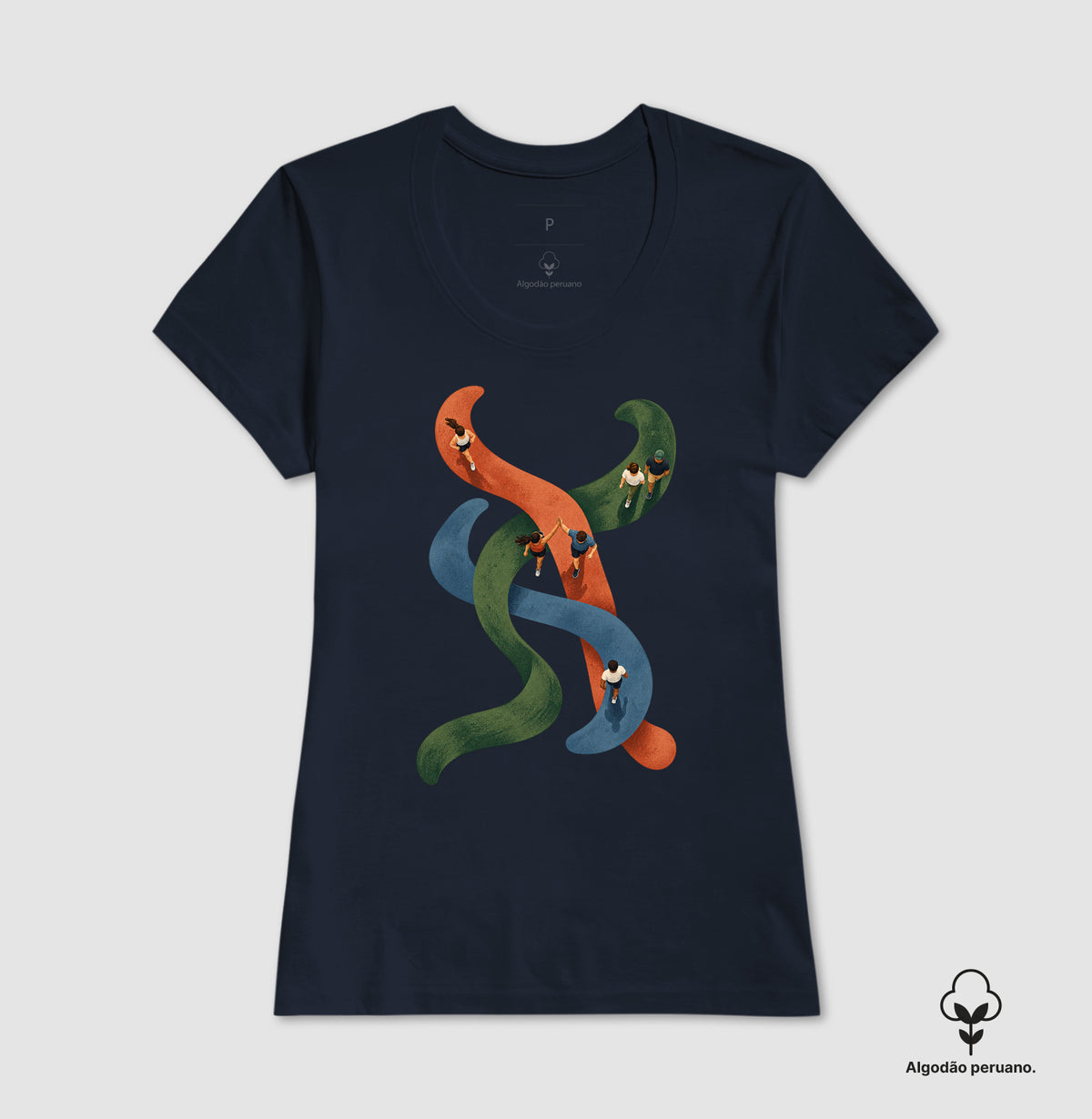 Camiseta Algodão Peruano - Rotas que se Cruzam