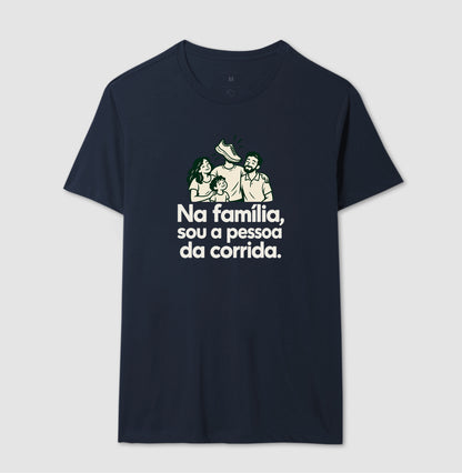 Camiseta Unissex - Sobrenome Corrida, Masculino, Marinho