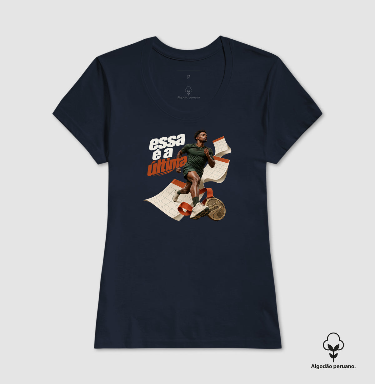 Camiseta Algodão Peruano - Inscrição Inevitável