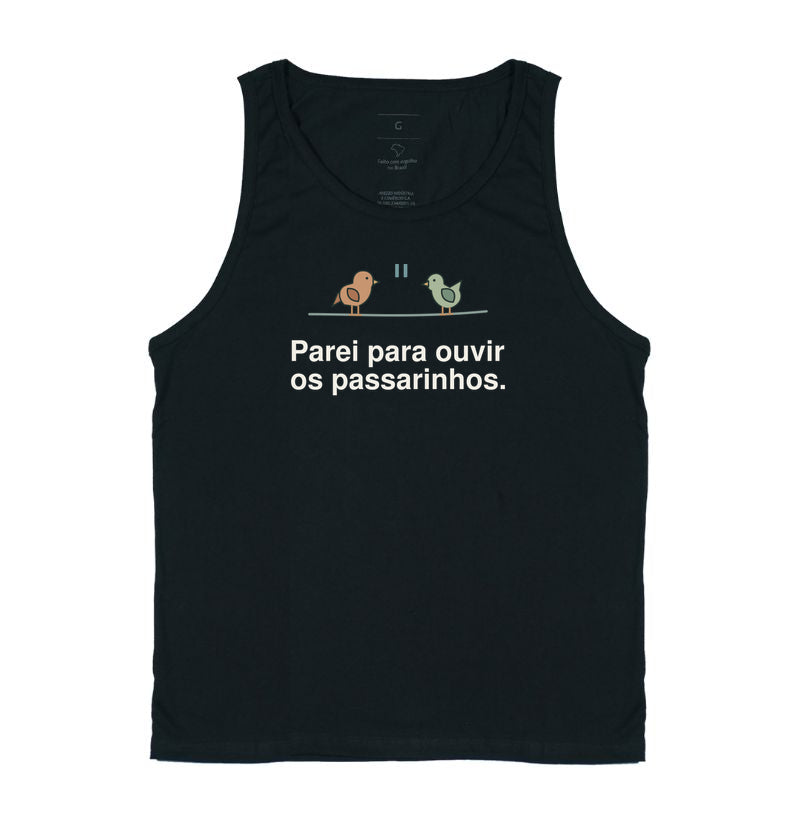 Regata Unissex - Pausa de Pássaros, Preta
