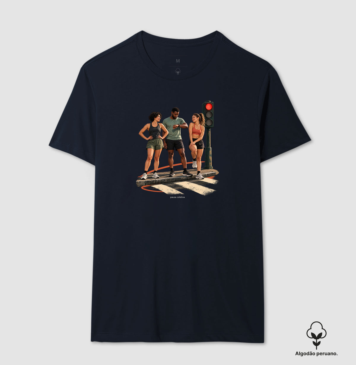 Camiseta Algodão Peruano - Semáforo Vermelho