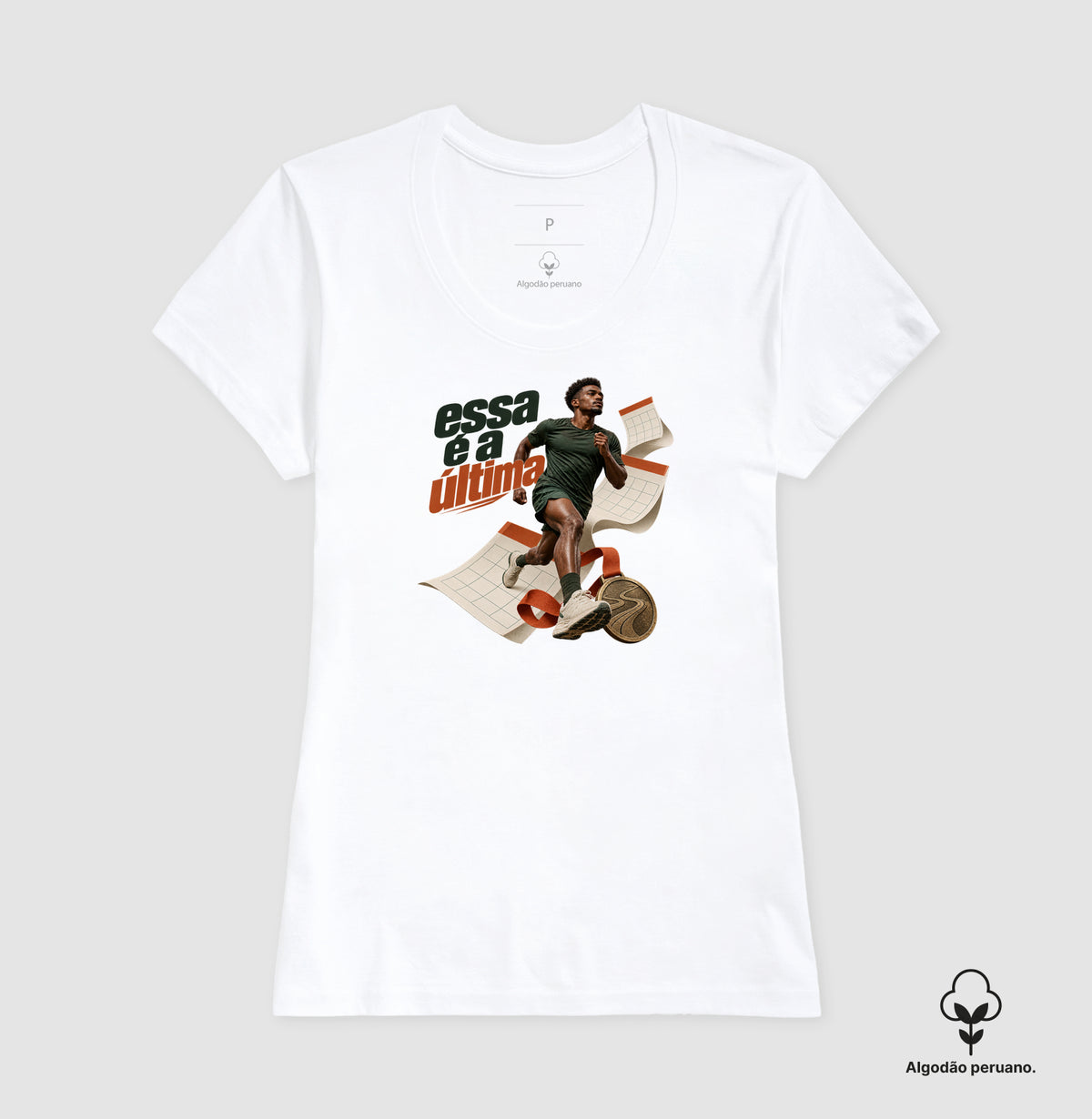 Camiseta Algodão Peruano - Inscrição Inevitável
