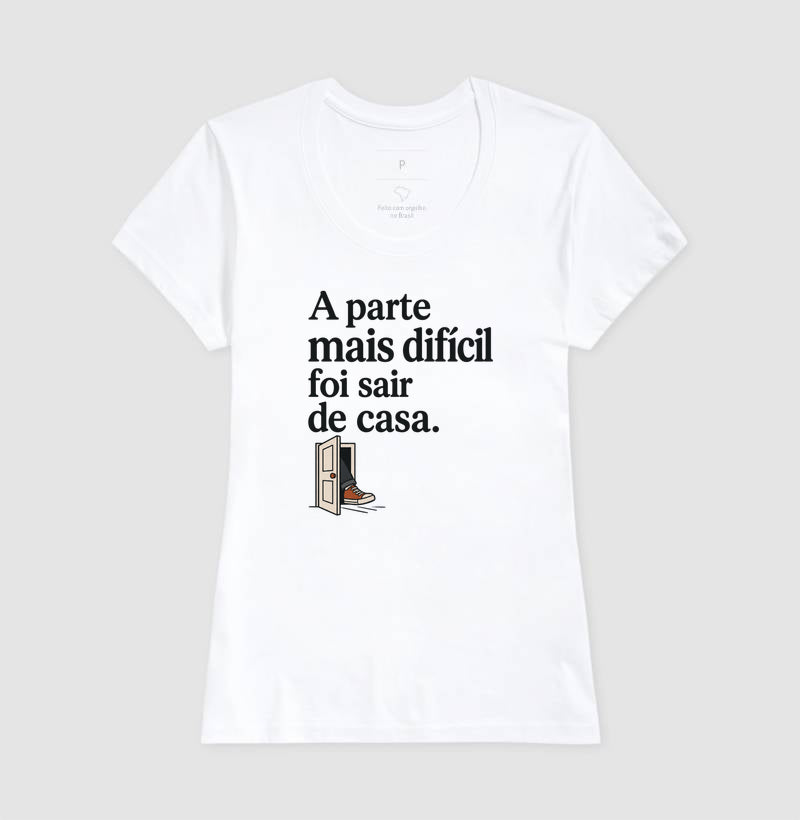 Camiseta Unissex - Coragem de Ir, Feminino, Branca