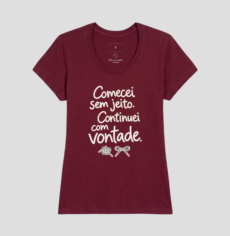 Camiseta Unissex - Outro Começo, Feminino, Bordeaux