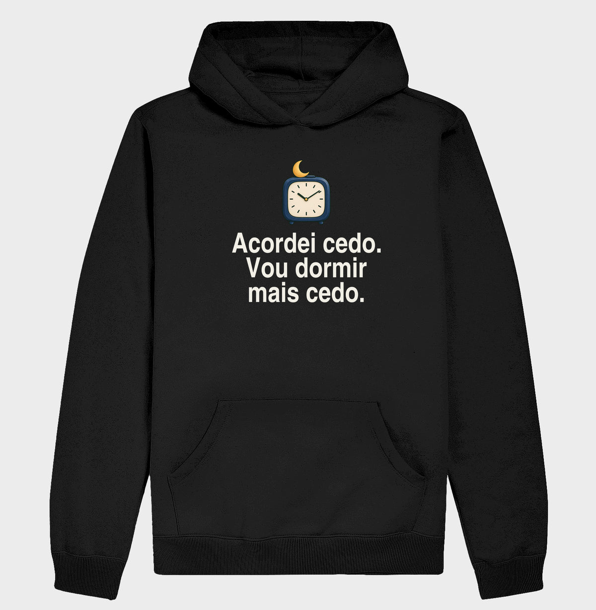 Moletom com Capuz - Sono Adiantado, Preta